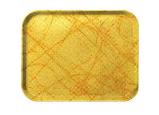 Carlisle 1814DFG028 18" x 14" Starfire Gray Rectangular Glasteel Decorative Tray