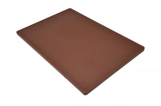 Omcan 41199 12" x 18" x 1/2" Brown Polyethylene Rigid Cutting Board