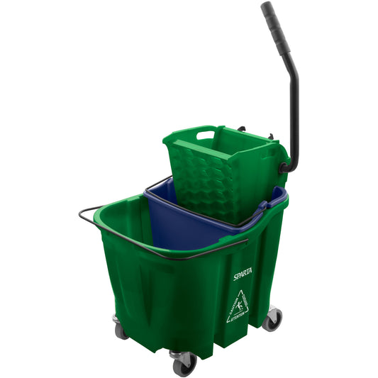 Sparta 9690409 35 Qt Green Polypropylene OmniFit Mop Bucket Combo - Side Press Wringer & Soiled Water Insert