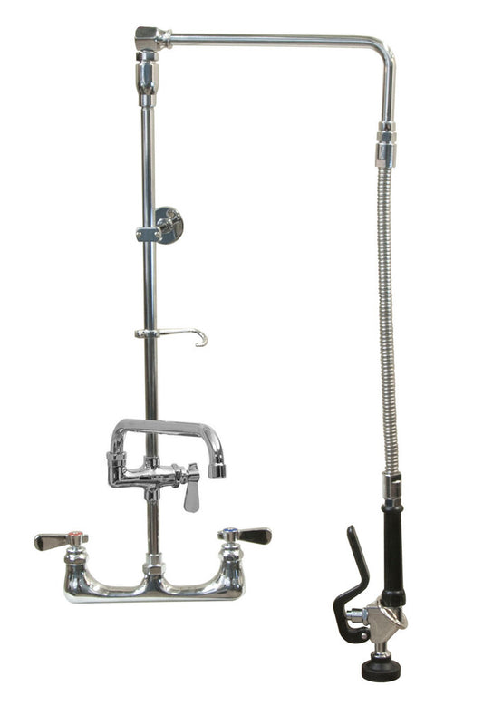 BK Resources BKF-SMSAPR-WB-AF12-G Optiflow Swing Arm Pre-Rinse Assembly, Splash Mount w/ 12" Swing Add-A-Faucet