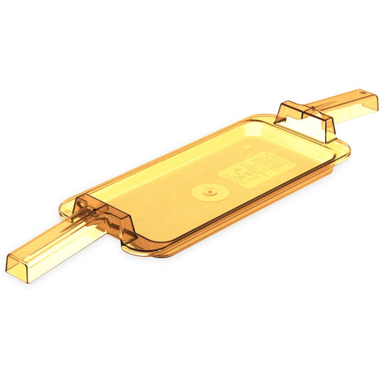 Carlisle 10458HH13 1/3 Size Amber High Heat Plastic StorPlus Food Pan with Handles