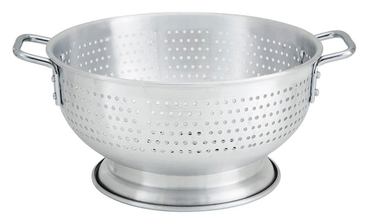 Winco ALO-8BH 8 Qt. Aluminum Colander w/ Base & Handle