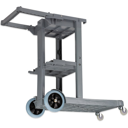 Carlisle JC1945S23 Short Gray Polyethylene Platform Janitorial Cart