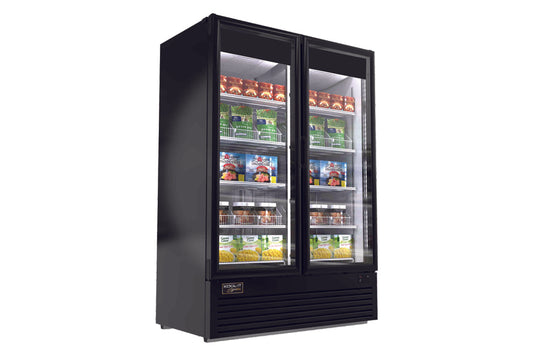 Kool-It LX-46FB 54" Black Double Glass Door Merchandiser Freezer