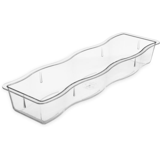 Carlisle 698207 2-1/2" Deep Clear Wavy Edge Polycarbonate Modular Displayware Half Long Pan