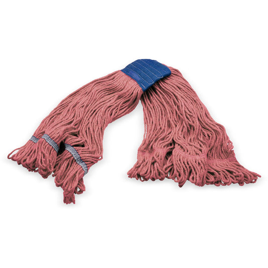 Carlisle 36943005 X-Large Red Synthetic/Cotton Blend 4 Ply Looped End Mop w/ Blue Band