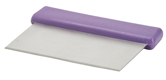 Winco DSC-2P Purple Stainless Steel Dough Scraper, Allergen Free