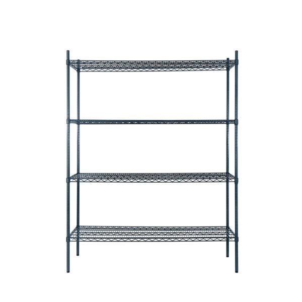 Atosa MWSSE183674 18"x36" Slate Gray 4-Shelf Epoxy Shelving Unit with 74" Post