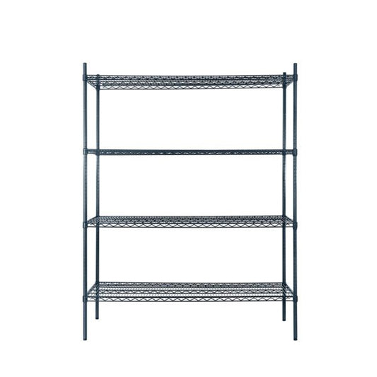 Atosa MWSSE183674 18"x36" Slate Gray 4-Shelf Epoxy Shelving Unit with 74" Post