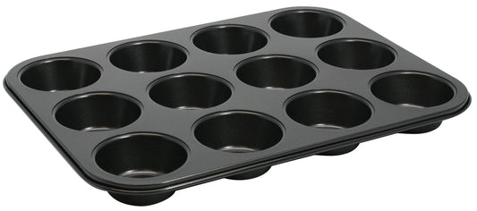 Winco AMF-12NS 3 oz. Carbon Steel 12 Cup Muffin Pan, Non-stick