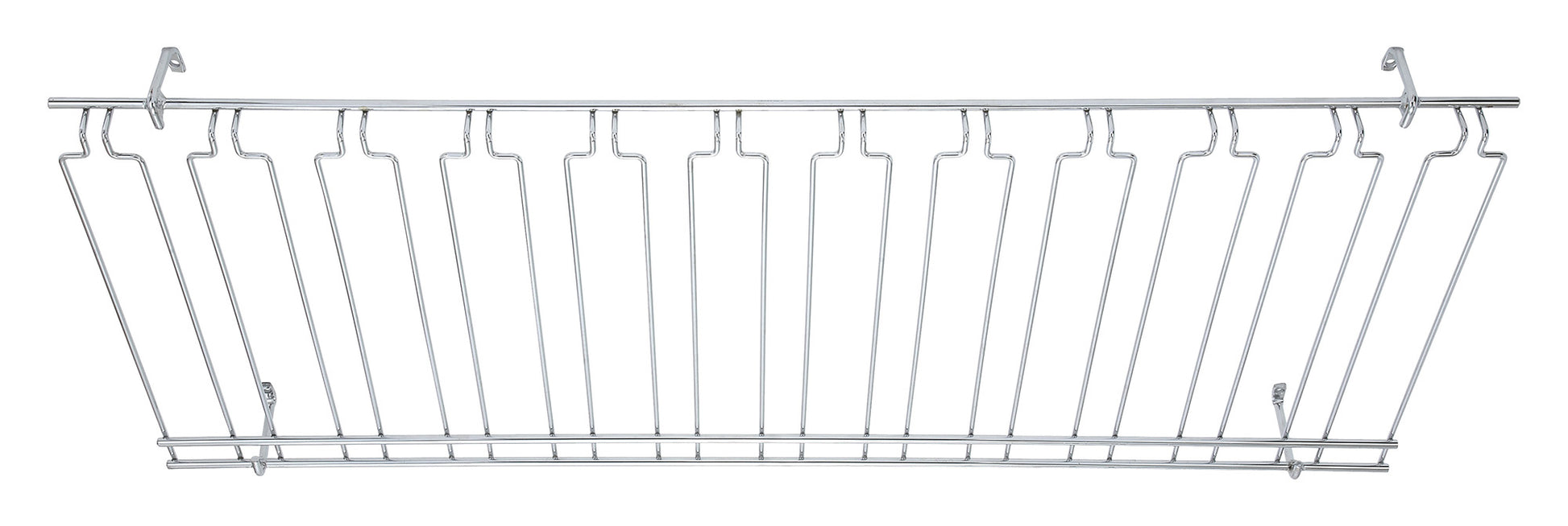 Winco GHC-1848 18" x 48" x 4" Chrome-Plated 11-Channel Overhead Glass Rack