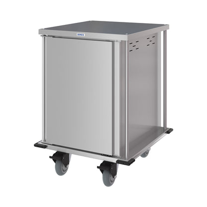 Dinex DXPTQC2T1D12 2 Trays Per Slide 12 Trays Single Door Stainless Steel Totally Quiet Compact Meal Delivery Cart