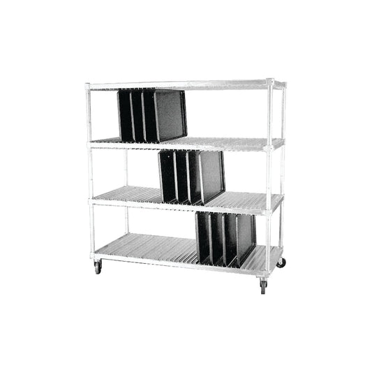Dinex DXIDTDR3 120 63.75" x 28" x 74.5" Stainless Steel Drying Rack for 14" x 18" and 15" x 20" Flat Trays