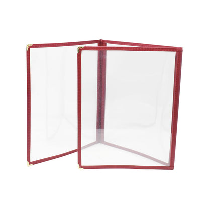 Omcan 39800 9 1/2" x 11 3/4" Red Triple Fold Menu Holder