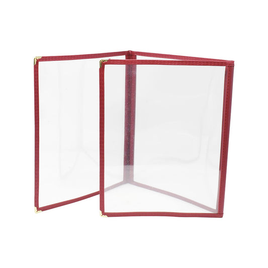 Omcan 39800 9 1/2" x 11 3/4" Red Triple Fold Menu Holder