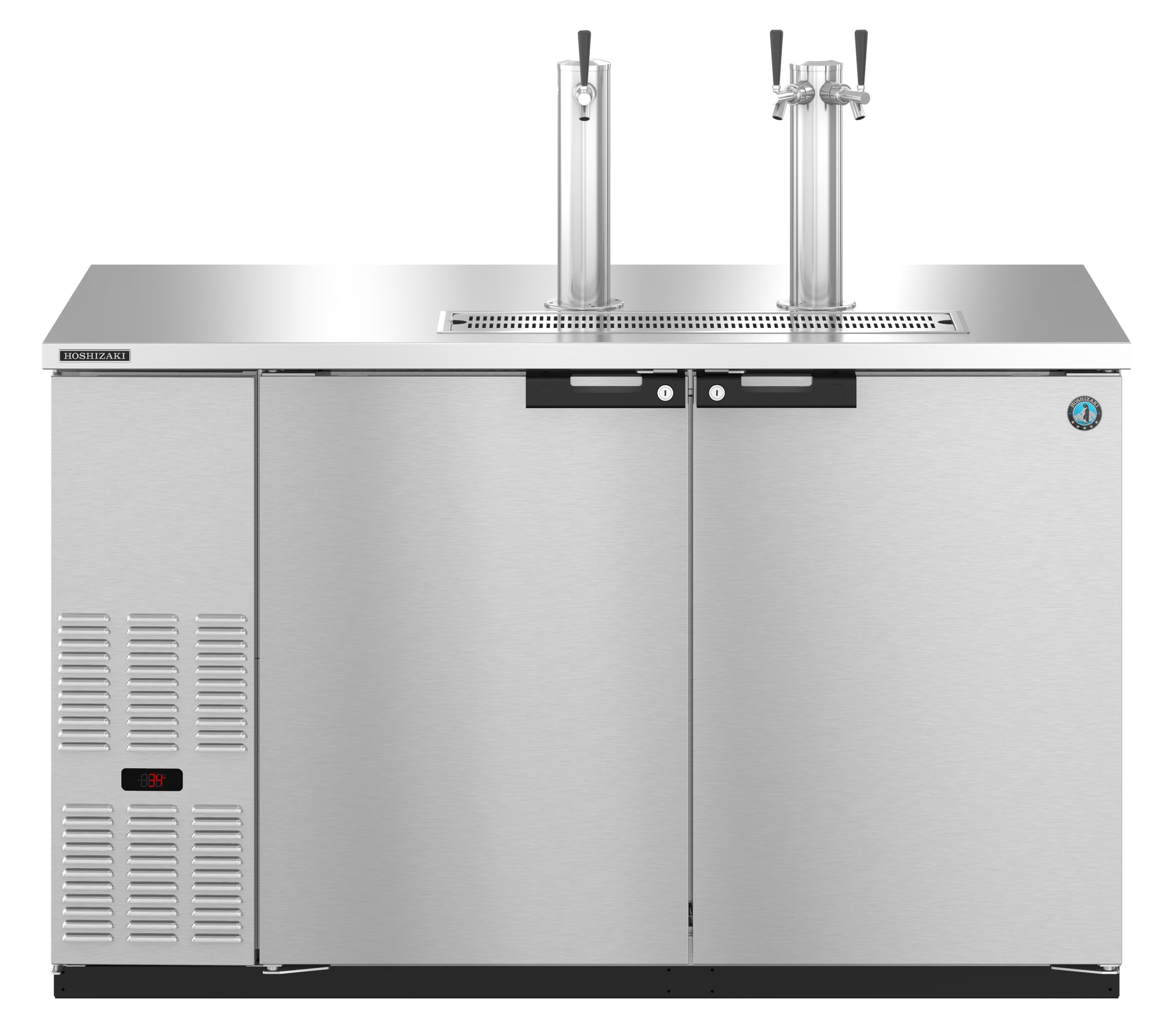 Hoshizaki DD59-S Two Section Stainless Steel Back Bar Direct Draw, Solid Doors Refrigerator