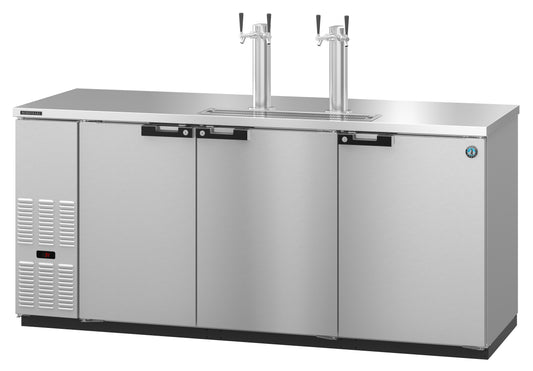 Hoshizaki DD80-S Three Section Stainless Steel Back Bar Direct Draw, Solid Doors Refrigerator