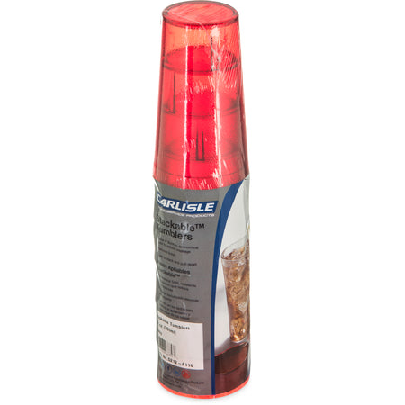 Carlisle 5212-8110 12 oz Ruby SAN Stackable Tumbler - Cash & Carry (6/pk)