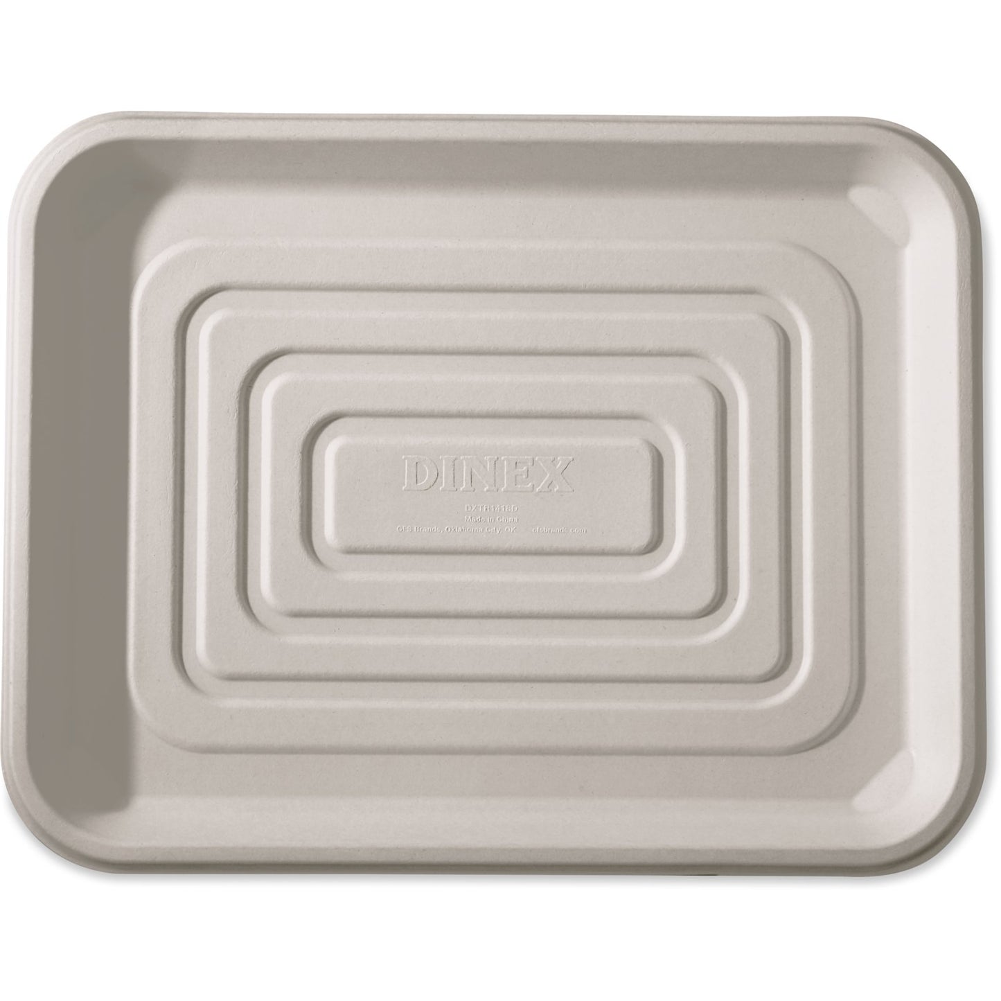 Dinex DXTR1418D42 14" x 18" Ivory Bagasse Disposable Tray (100/cs)