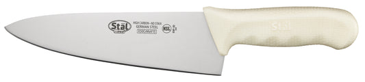 Winco KWP-80 8" White Polypropylene Handle Cook's Knife