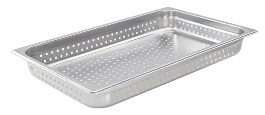 Winco SPJH-102PF Full Size Stainless Steel Perforated Steam Pan, 2-1/2" Deep