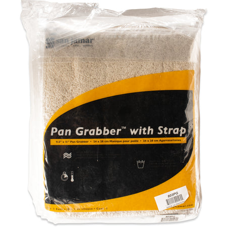 San Jamar 803PG White Cotton Pan Grabber w/ Barrier