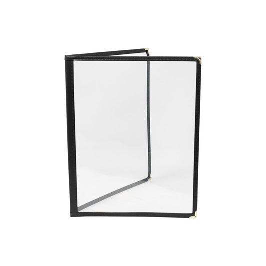 Omcan 39794 9 1/2" x 11 3/4" Black Double Fold Menu Holder