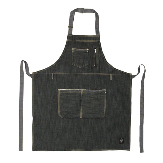 Winco BADN-3430 34.5" x 30.25" Denim Bib Apron
