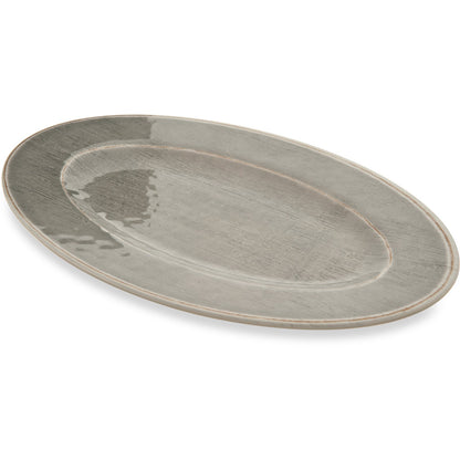 Carlisle 6402018 12" x 8" Smoke Oval Grove Melamine Plate