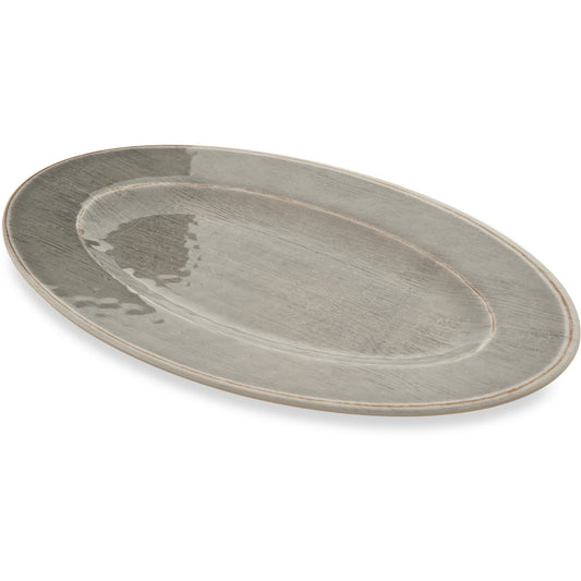 Carlisle 6402018 12" x 8" Smoke Oval Grove Melamine Plate