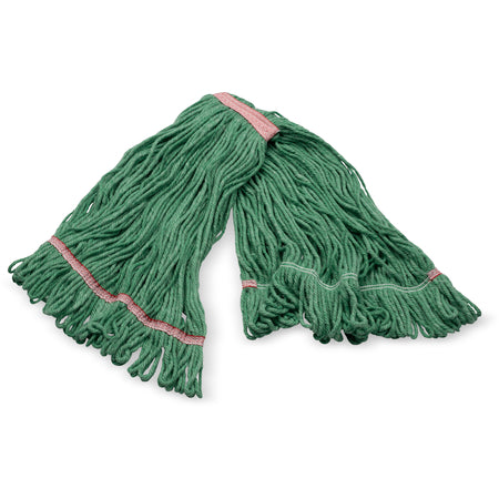 Carlisle 369325M09 Large Green Acrylic Fiber Anti-Microbial Looped-End Mop with Red Band