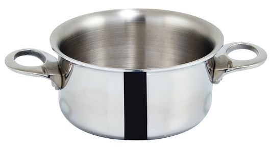 Winco DCCR-3S 15 oz. Stainless Steel Mini 3.75" Casserole
