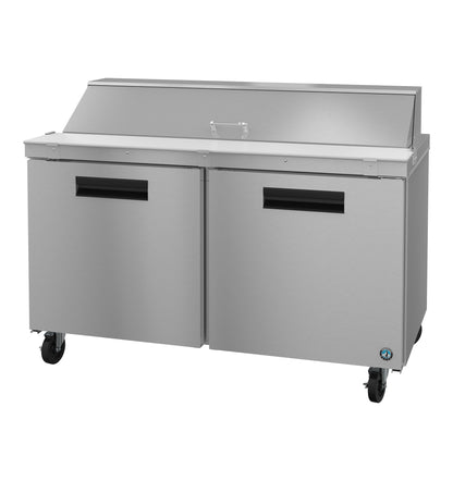 Hoshizaki SR60B-16 Two Section Stainless Doors Sandwich Prep Table Refrigerator