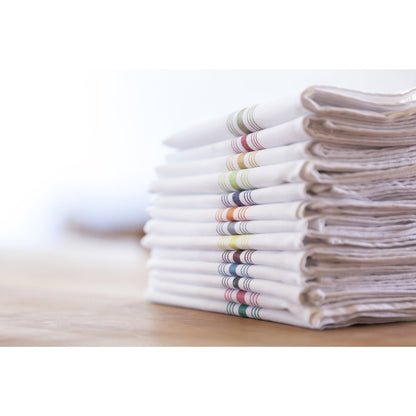 Snap Drape 53771822NH147 18" x 22" Sage 50% Spun Polyester/50% Filament Bistro Striped Napkin
