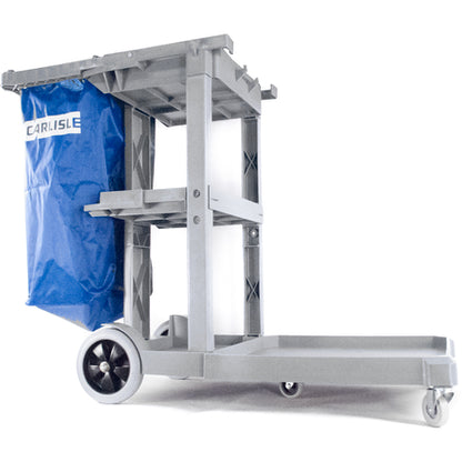 Carlisle JC1945L23 Long Gray Polyethylene Platform Janitorial Cart