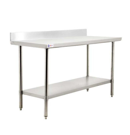 Omcan 44339 24" x 60" All Stainless Steel Work Table with Backsplash