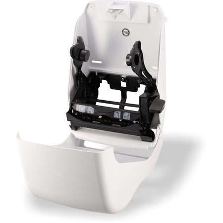 San Jamar T1100WH White Plastic Classic Lever Roll Towel Dispenser, 1.5" core