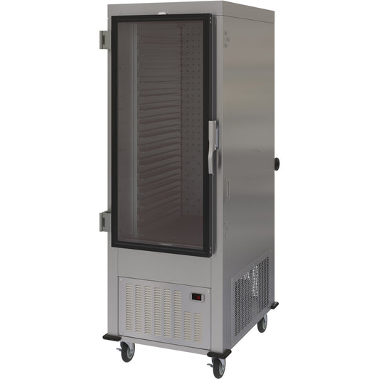 Dinex DXPACR15LCL Stainless Steel Air Curtain Refrigerator with Left Hinged Clear Door