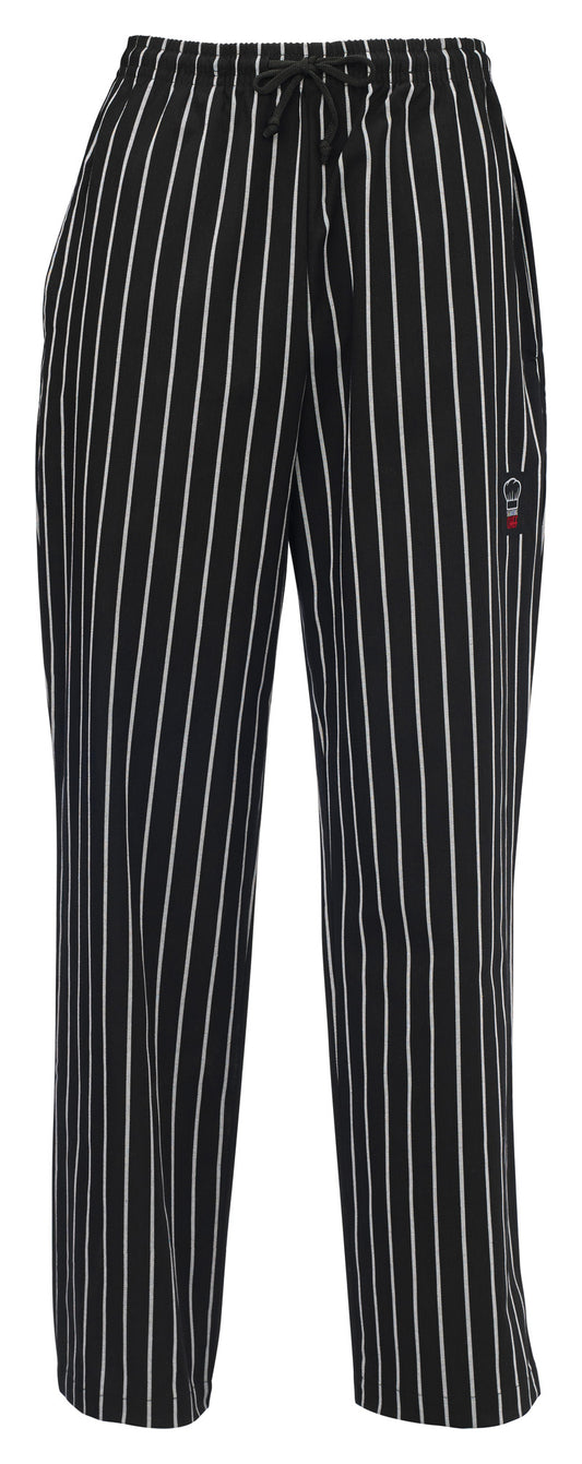 Winco UNF-3CL Large Chalk Stripe Chef Pants