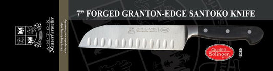 Omcan 21883 7-inch Retail-Ready Santoko Forged G-Edge Slicer