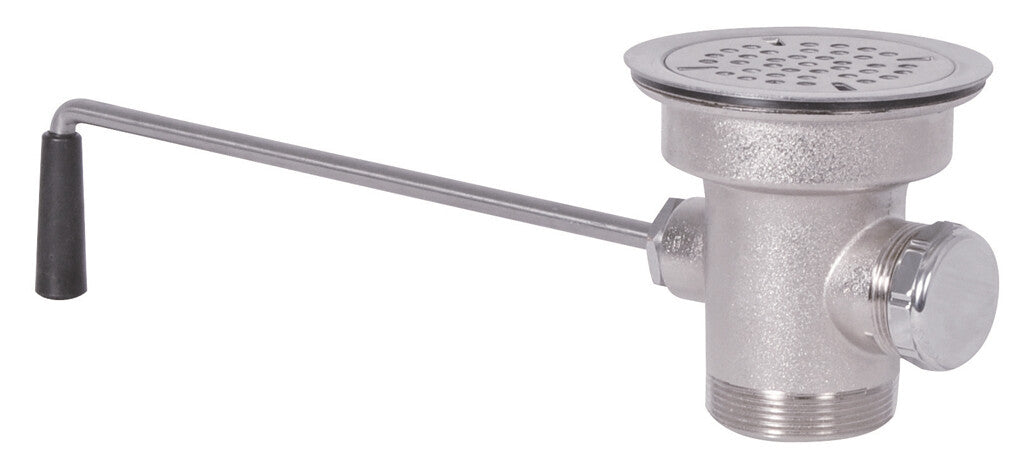 BK Resources BK-LWR-3 Brass Twist Handle Lever Drain Waste Valve With Overflow Outlet And Cap