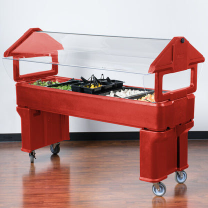 Carlisle 660605 6' x 2' x 4.2' Red Six Star Portable Food Bar with Legs