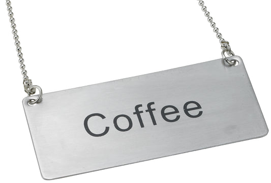 Winco SGN-203 Stainless Steel Chain Sign - "Coffee"