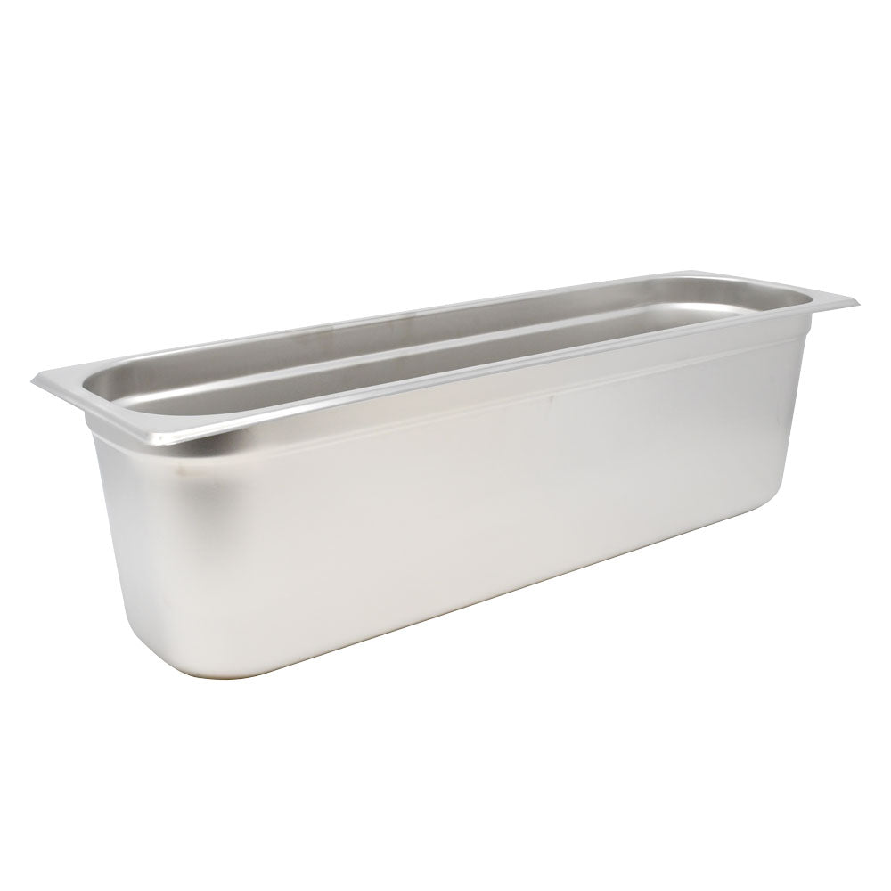Omcan 80618 Half-size Long Stainless Steel Anti-Jam Steam Table Pan - 6" Deep