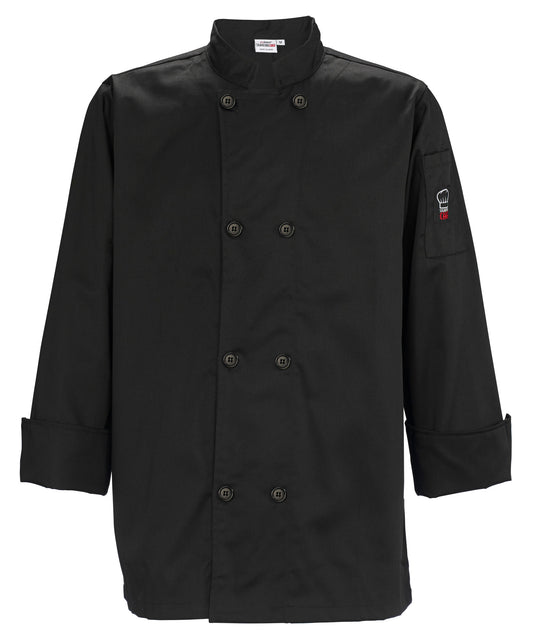 Winco UNF-6KXXL 2XL Black Tapered Chef Men's Jacket