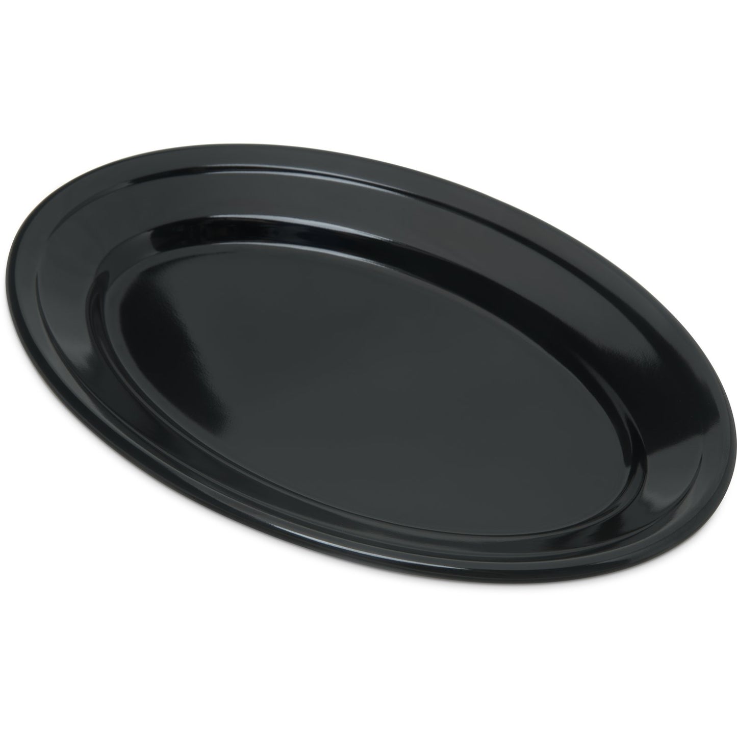 Carlisle 4356303 9.25" x 6.25" Black Oval Dallas Ware Melamine Platter Tray