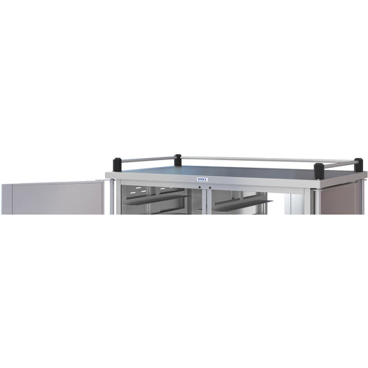 Dinex DXPTQTOPR32T1D 3 Sides Stainless Steel Top Rail for Totally Quiet Compact Carts