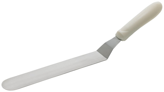 Winco TWPO-9 White Polypropylene Handle Spatula w/Offset, 8-1/2" x 1-1/2" Blade