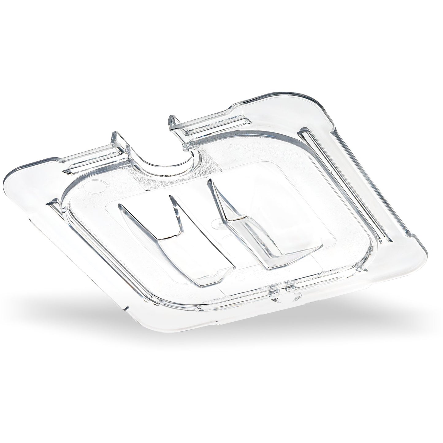 Carlisle 10311U07 1/6 Size Clear Polycarbonate StorPlus Notched Handled Universal Lid