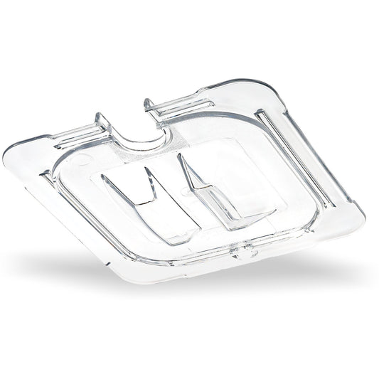 Carlisle 10311U07 1/6 Size Clear Polycarbonate StorPlus Notched Handled Universal Lid